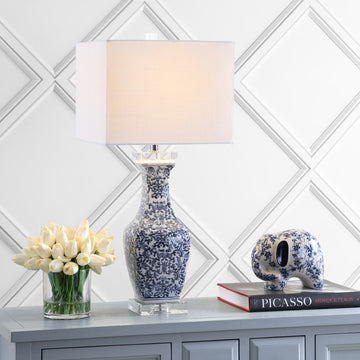 May 28" Ceramic/Crystal LED Table Lamp - JONATHAN Y